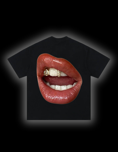 Rouge Lip Black T-Shirt