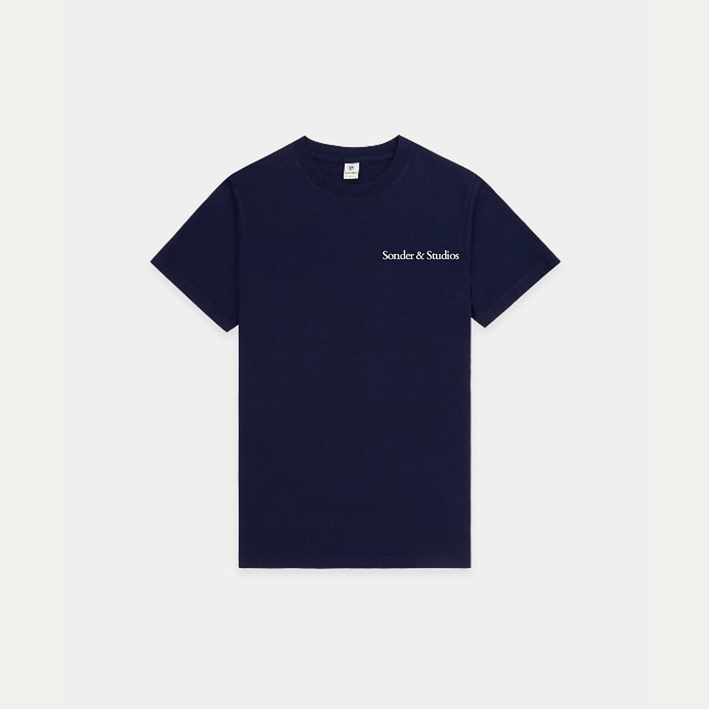 Sonder & Studios Wellness Tee — Navy, front