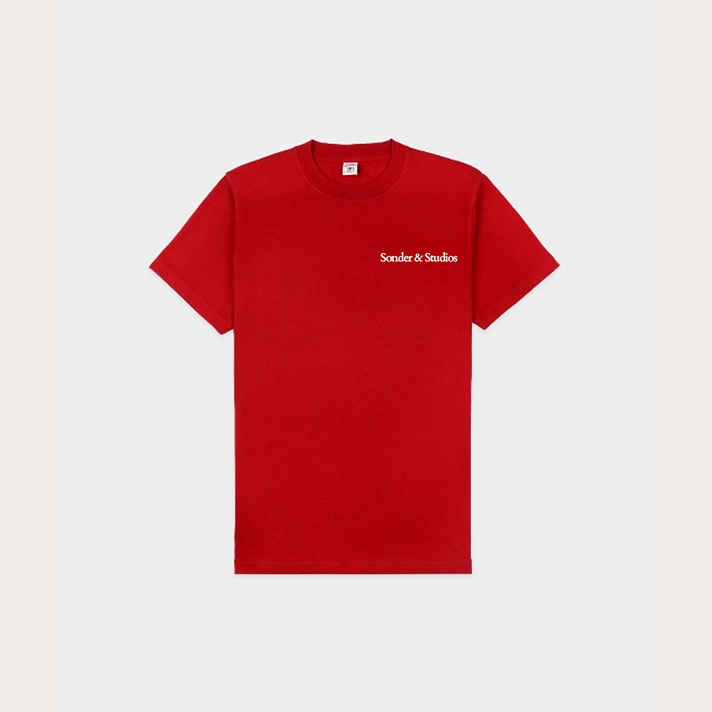 Sonder & Studios Wellness Tee — Red, front